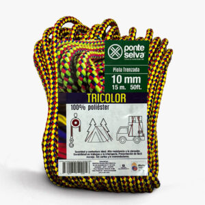Piola Trenzada Tricolor 100% poliéster - 10mm