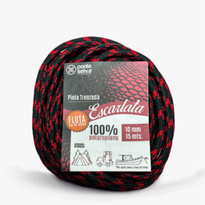 Piola Trenzada escarlata 100% polipropileno - 10 mm